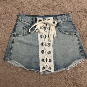 Carmar lace up denim skirt